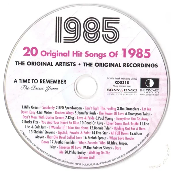 1980's Birthday Greeting Card and Gift in one, includes Hit Music of the year - Image 17