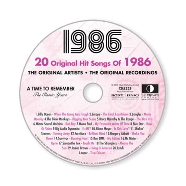 1980's Birthday Greeting Card and Gift in one, includes Hit Music of the year - Image 18