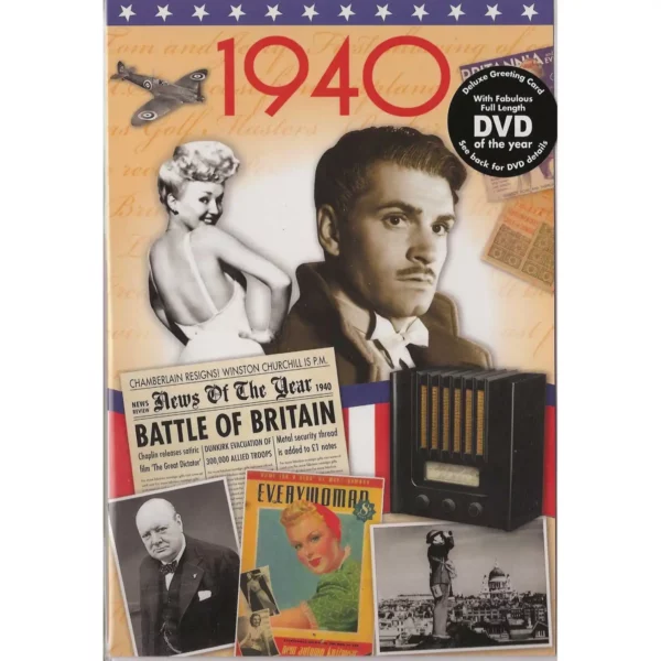 Birthday gifts - DVD News reel from their Birth year (1940s) with Greeting Card - Image 9