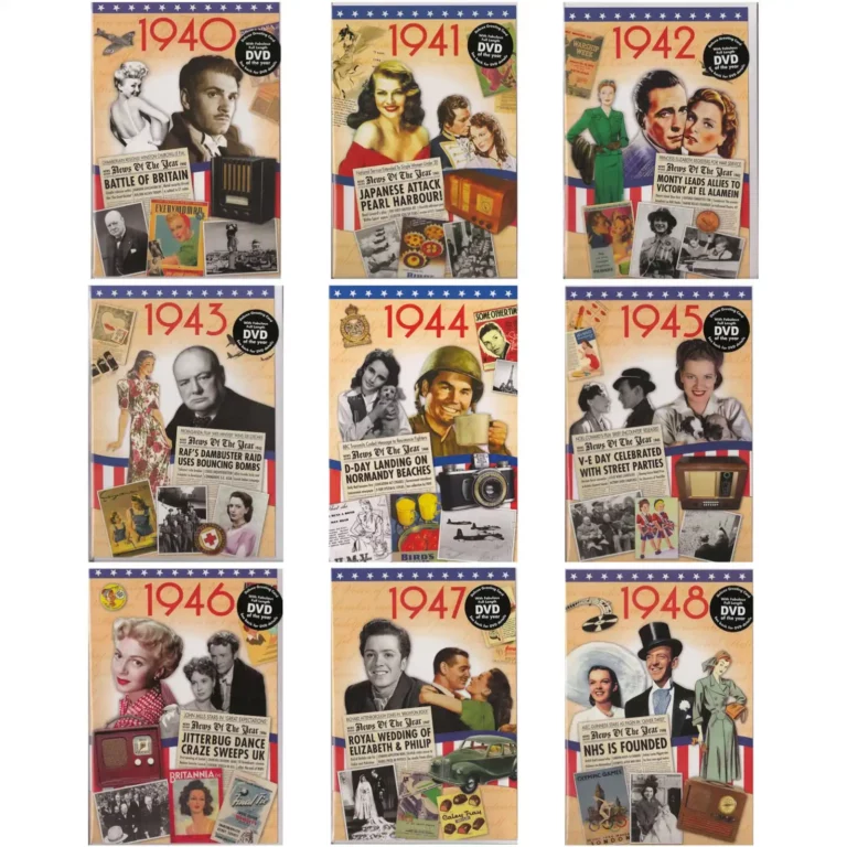 Birthday gifts - DVD News reel from their Birth year (1940s) with Greeting Card