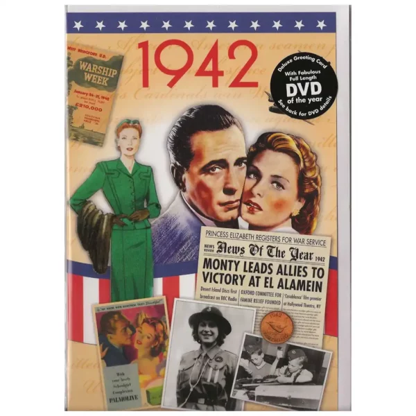 Birthday gifts - DVD News reel from their Birth year (1940s) with Greeting Card - Image 2
