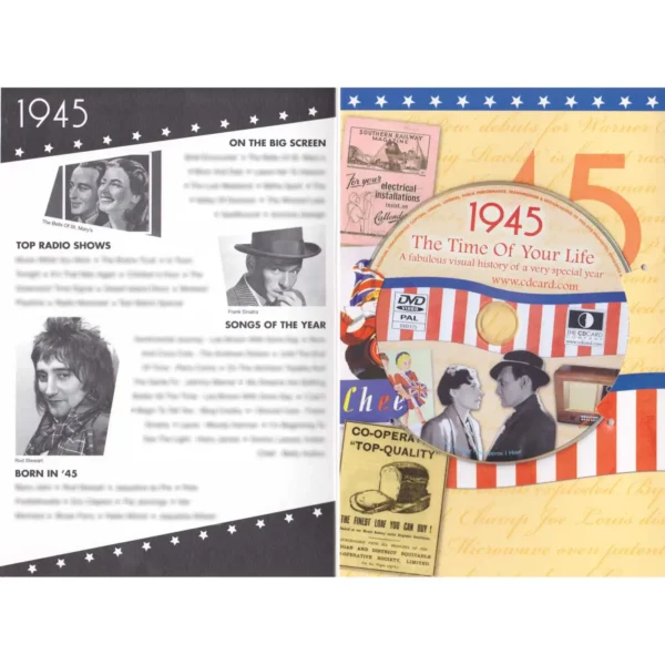 Birthday gifts - DVD News reel from their Birth year (1940s) with Greeting Card - Image 12