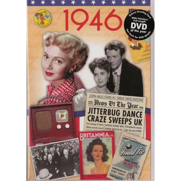 Birthday gifts - DVD News reel from their Birth year (1940s) with Greeting Card - Image 5