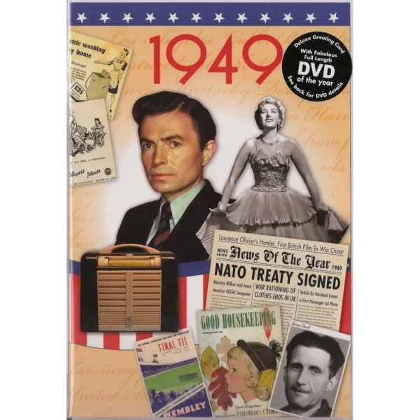 Birthday gifts - DVD News reel from their Birth year (1940s) with Greeting Card - Image 3