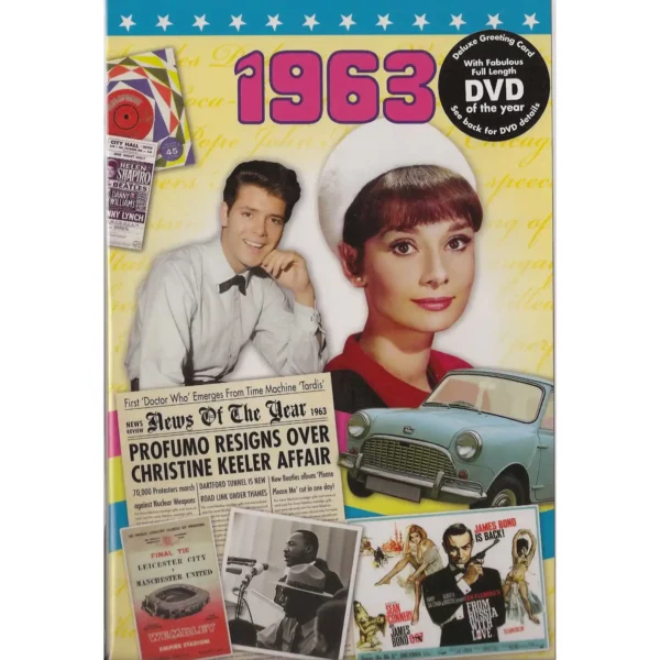 Birthday gifts - DVD News reel from their Birth year (1960s) with Greeting Card - Image 10