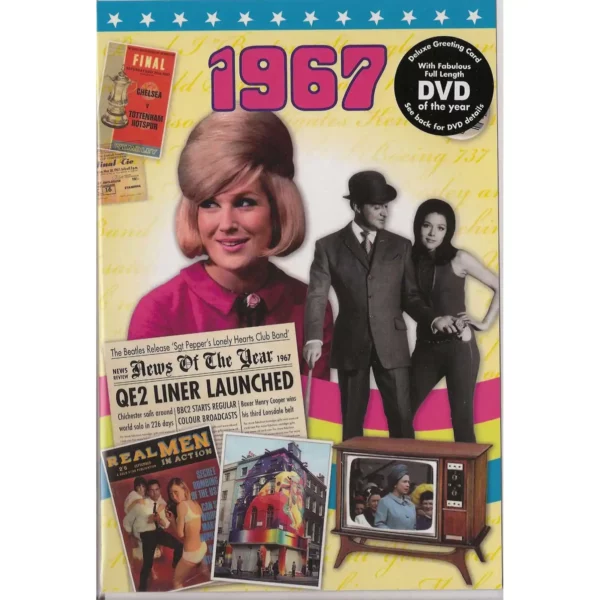 Birthday gifts - DVD News reel from their Birth year (1960s) with Greeting Card - Image 3
