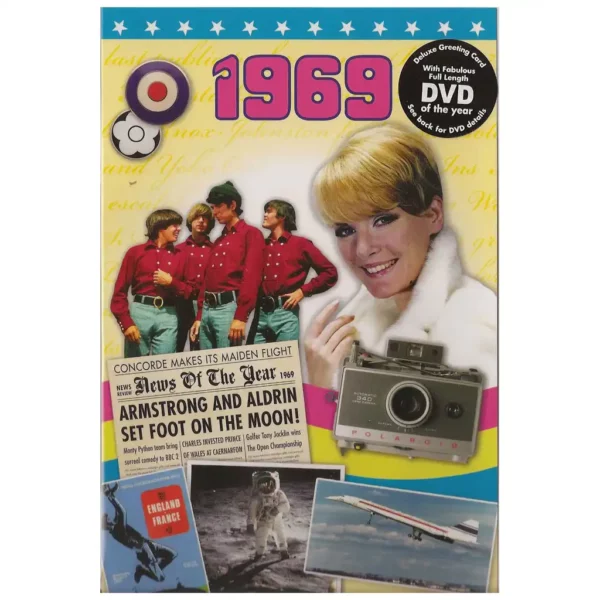 Birthday gifts - DVD News reel from their Birth year (1960s) with Greeting Card - Image 2