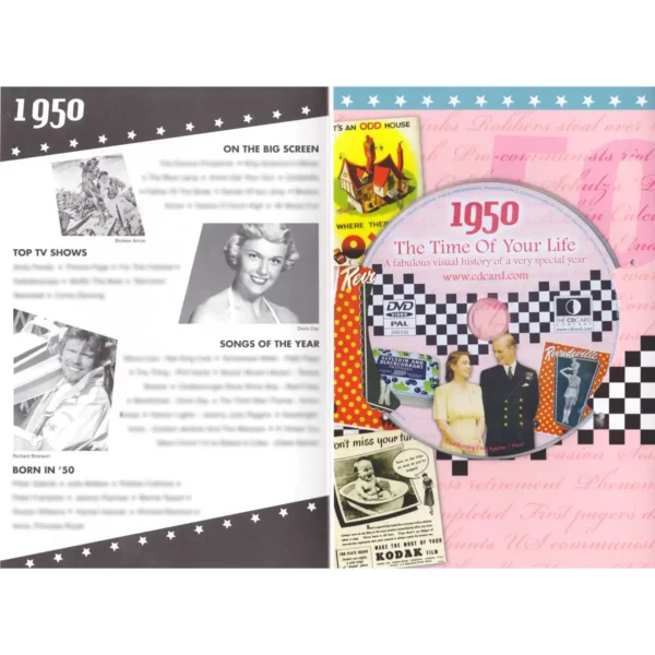 Birthday gifts - DVD News reel from their Birth year (1950s) with Greeting Card - Image 12