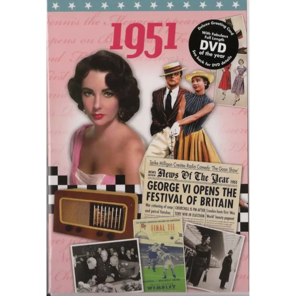 Birthday gifts - DVD News reel from their Birth year (1950s) with Greeting Card - Image 8