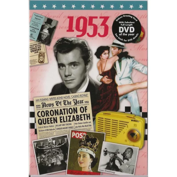 Birthday gifts - DVD News reel from their Birth year (1950s) with Greeting Card - Image 10