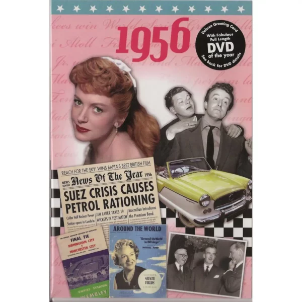 Birthday gifts - DVD News reel from their Birth year (1950s) with Greeting Card - Image 4