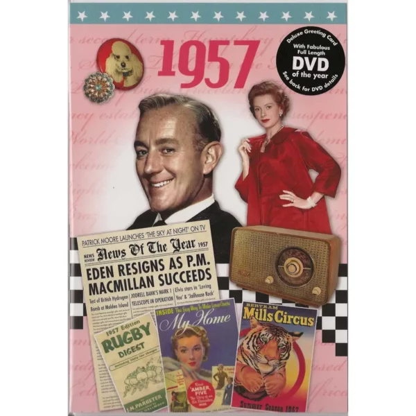 Birthday gifts - DVD News reel from their Birth year (1950s) with Greeting Card - Image 3