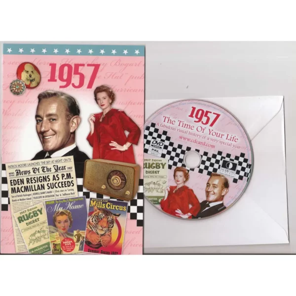 Birthday gifts - DVD News reel from their Birth year (1950s) with Greeting Card - Image 13