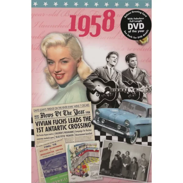 Birthday gifts - DVD News reel from their Birth year (1950s) with Greeting Card - Image 11