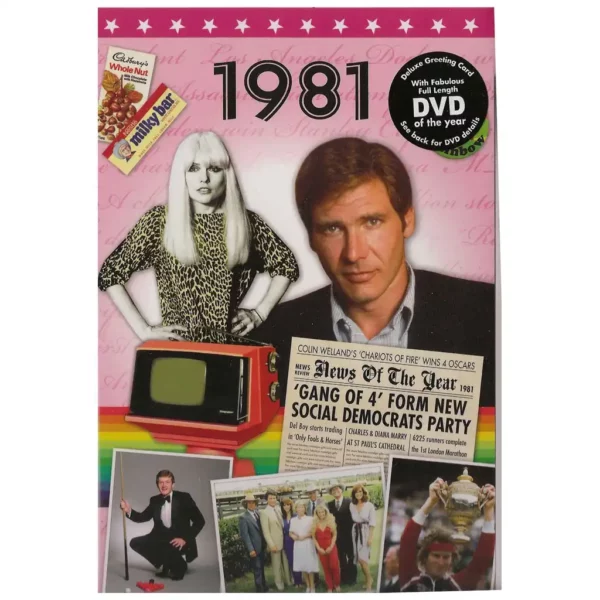 Birthday gifts - DVD News reel from their Birth year (1980s) with Greeting Card - Image 3