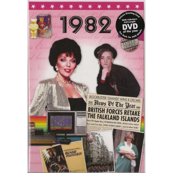 Birthday gifts - DVD News reel from their Birth year (1980s) with Greeting Card - Image 4