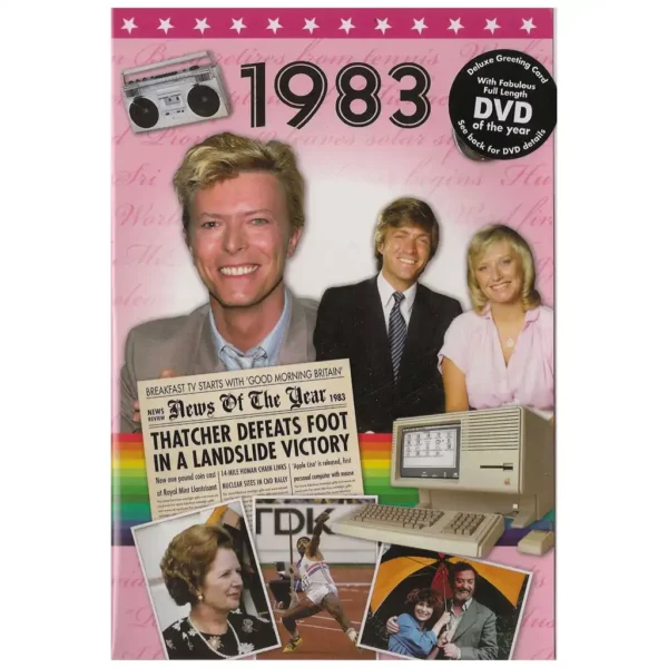Birthday gifts - DVD News reel from their Birth year (1980s) with Greeting Card - Image 5