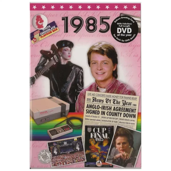 Birthday gifts - DVD News reel from their Birth year (1980s) with Greeting Card - Image 7