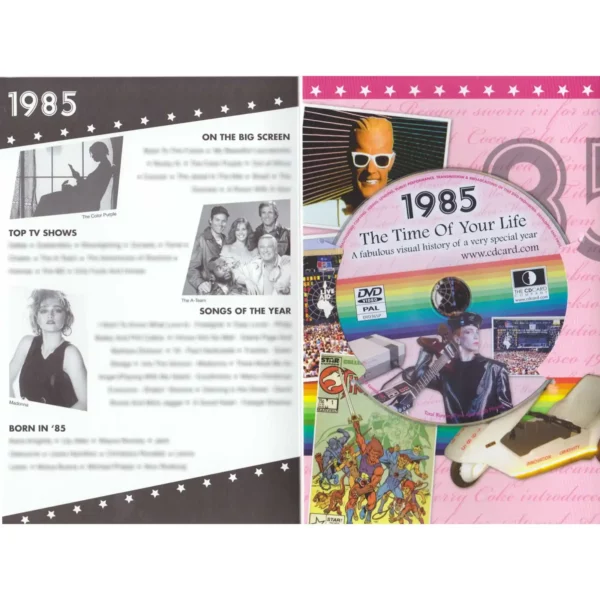 Birthday gifts - DVD News reel from their Birth year (1980s) with Greeting Card - Image 12