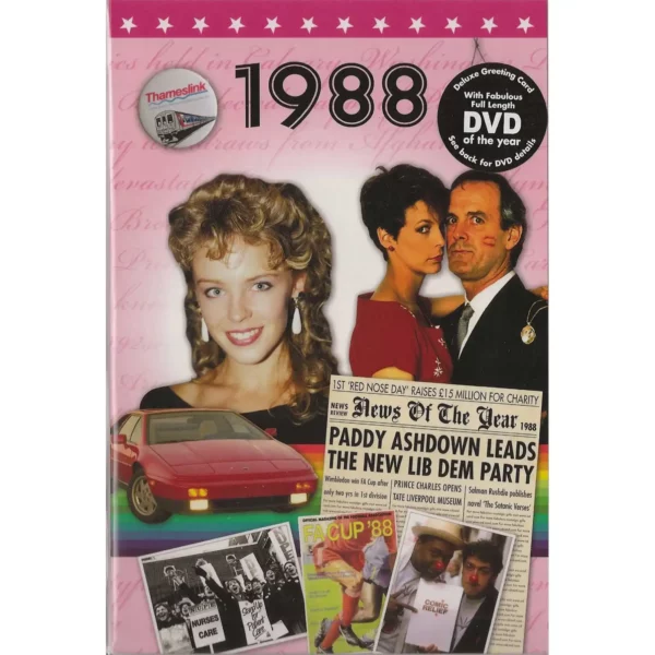 Birthday gifts - DVD News reel from their Birth year (1980s) with Greeting Card - Image 10