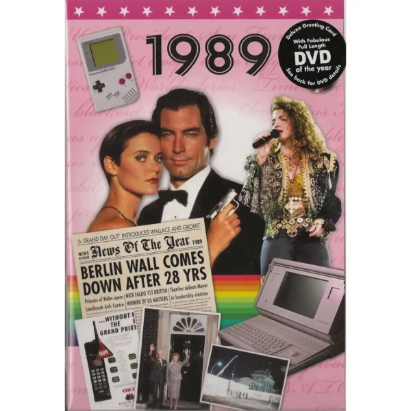 Birthday gifts - DVD News reel from their Birth year (1980s) with Greeting Card - Image 11