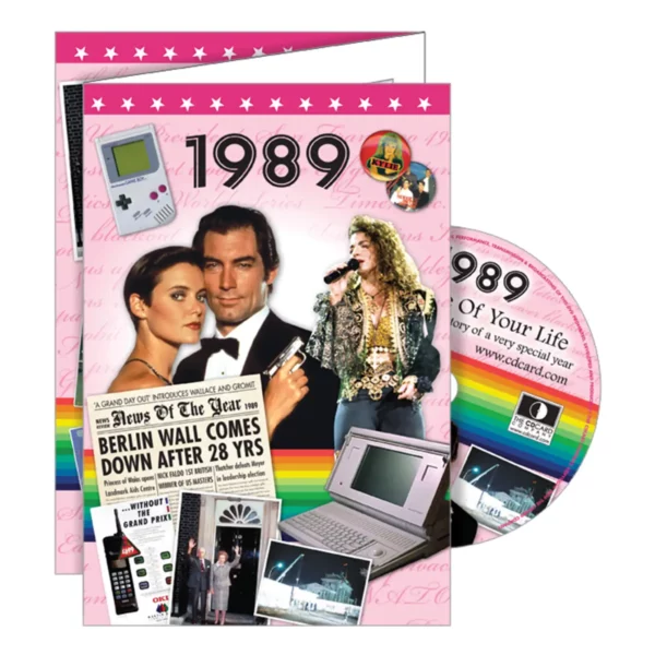 Birthday gifts - DVD News reel from their Birth year (1980s) with Greeting Card - Image 13