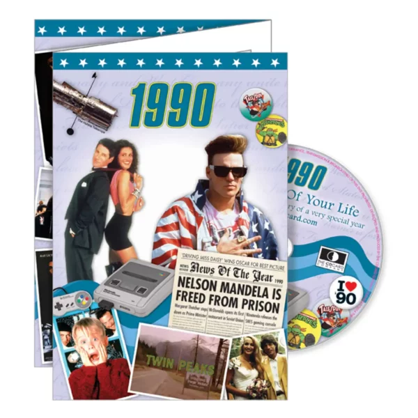 Birthday gifts - DVD News reel from their Birth year (1990s) with Greeting Card - Image 2