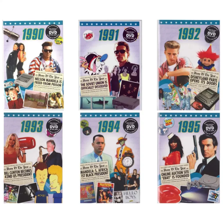 Birthday gifts - DVD News reel from their Birth year (1990s) with Greeting Card