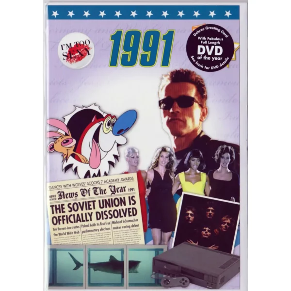Birthday gifts - DVD News reel from their Birth year (1990s) with Greeting Card - Image 3