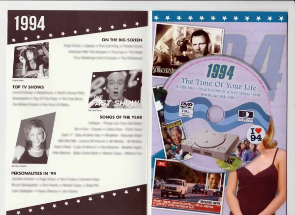 Birthday gifts - DVD News reel from their Birth year (1990s) with Greeting Card - Image 12