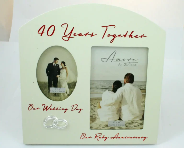 Amore Wedding Anniversary Gift ~ Cream Photo Frame - double aperture