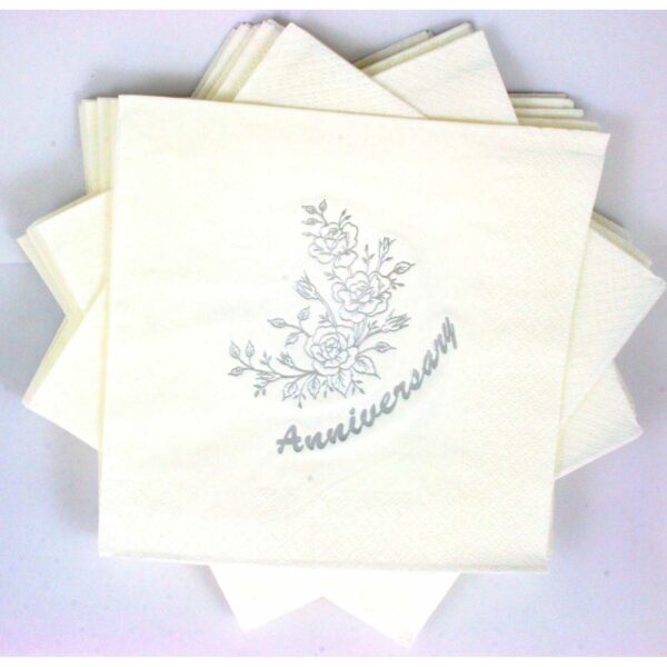 Wedding Anniversary Quality Paper Tissue Napkins by Jean Barrington (pack of 15)