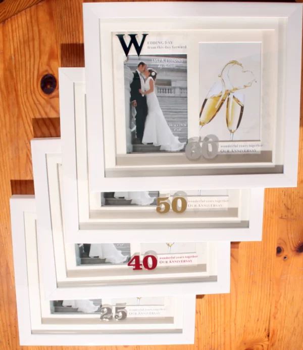 Wedding Anniversary Photo Then & Now Frame 25th 40th 50th 60th