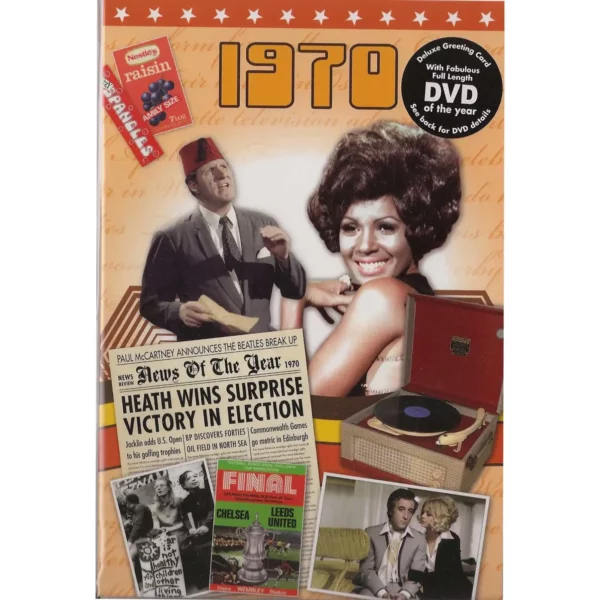 Birthday gifts - DVD News reel from their Birth year (1970s) with Greeting Card - Image 2