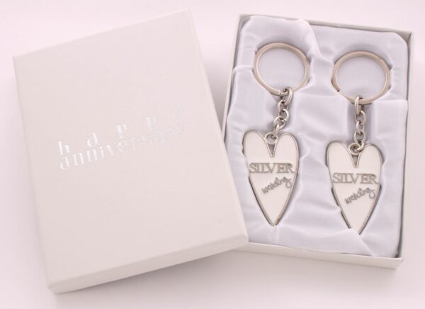 Silver Wedding Key ring gift set - Image 3
