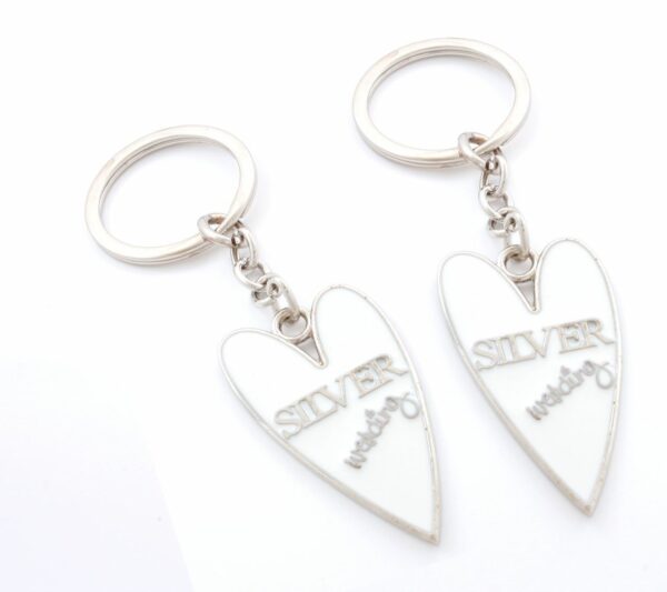 Silver Wedding Key ring gift set - Image 2