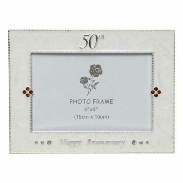 Silver and Cream 50th Anniversary Photo Frame - Image 4