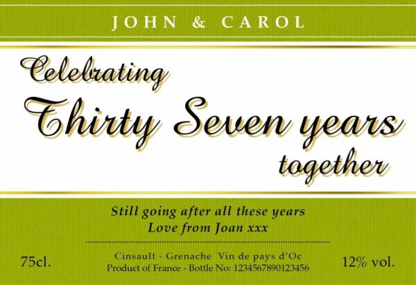 Personalised Pearl Wedding 30th Anniversary Red Wine - Image 3