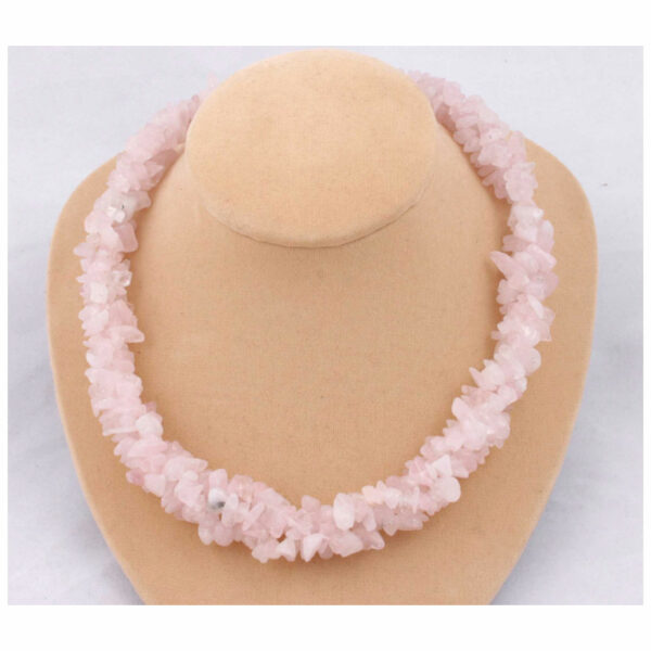 Triple Banded Rose Quartz Necklace - Image 2