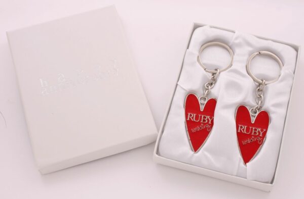 Ruby Wedding Keyring Gift Set - Image 2