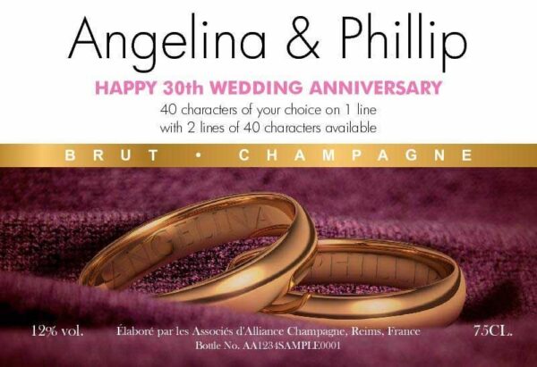 Pearl Wedding 30th Anniversary Personalised Champagne - Image 3
