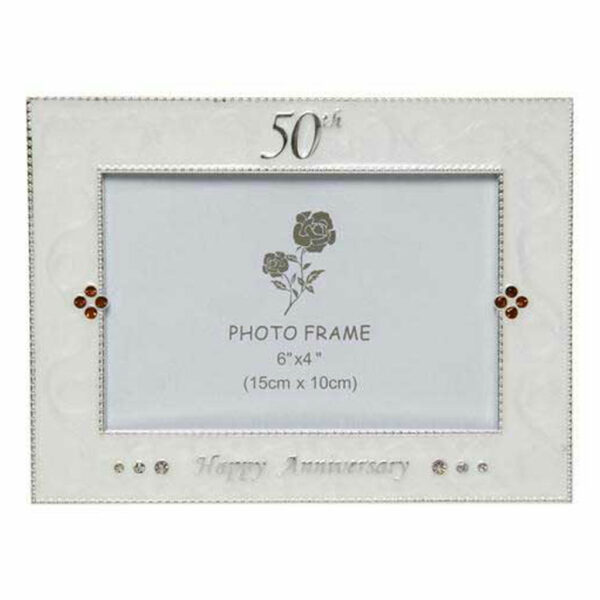 Silver and Cream 50th Anniversary Photo Frame - Image 2