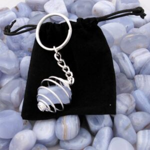 Blue Lace Agate Keychain