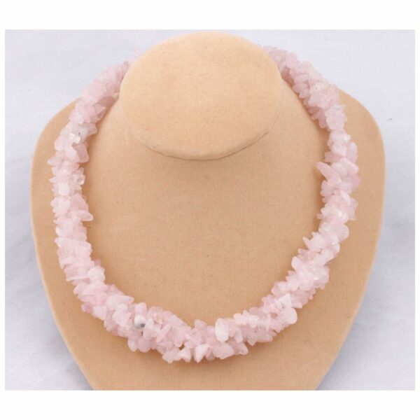 Triple Banded Rose Quartz Necklace - Image 4