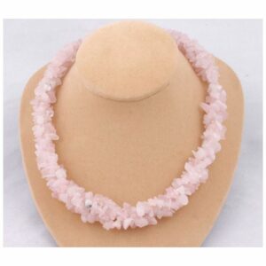 Triple Banded Rose Quartz Necklace