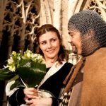 Knight and his Lady with flowers