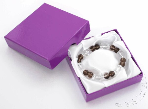 Smoky and Clear Rock Crystal Gemstone Bracelet - Image 2