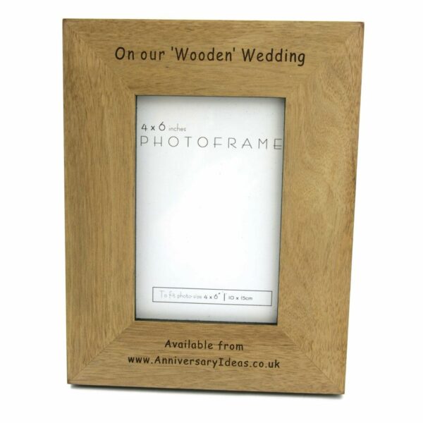 Personalised 6" x 4" Wooden Photo Frame Engraved Free - Image 2