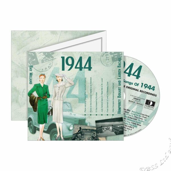 81st Anniversary Card with Original Hit Music of 1944. A Time to Remember, The Classic Years. - Image 2