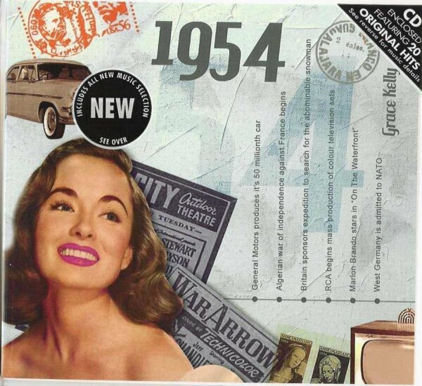 71st Anniversary Card with Original Hit Music of 1954. A Time to Remember, The Classic Years.